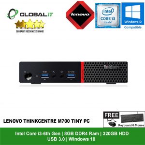 Lenovo ThinkCentre M700 Tiny PC Intel Core i3-6th Gen / Windows 10  (Refurbished) - Global Group